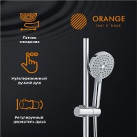 Душевая система Orange Push M01-911cr с поворотным изливом, хром