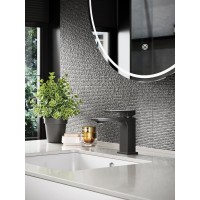 Смеситель Orange Lutz M04-021b для раковины, черный матовый
