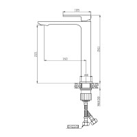 Смеситель Orange Lutz M04-121b для раковины, черный матовый