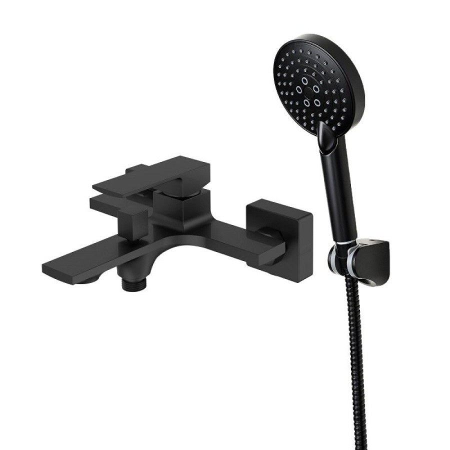 Смеситель для ванны и душа Orange Lutz M04-300b, цвет черный матовый