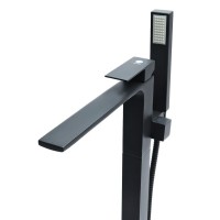 Смеситель Orange Lutz M04-336b для ванны и душа, напольный, черный матовый