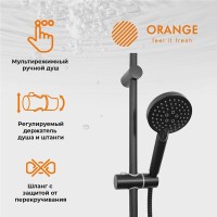 Душевая система Orange Lutz M04-932b с фиксированным изливом, черный матовый