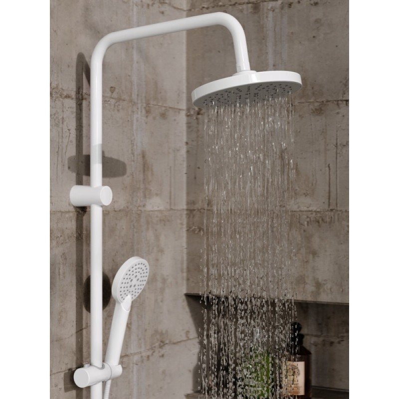 Душевая система Orange Lutz M04-932w с фиксированным изливом, белый матовый