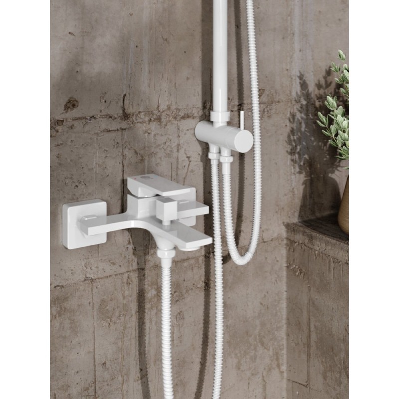 Душевая система Orange Lutz M04-932w с фиксированным изливом, белый матовый