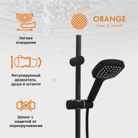 Душевая система Orange Lutz M04-944b с фиксированным изливом, черный матовый