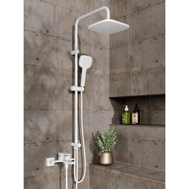 Душевая система Orange Lutz M04-944w с фиксированным изливом, белый матовый