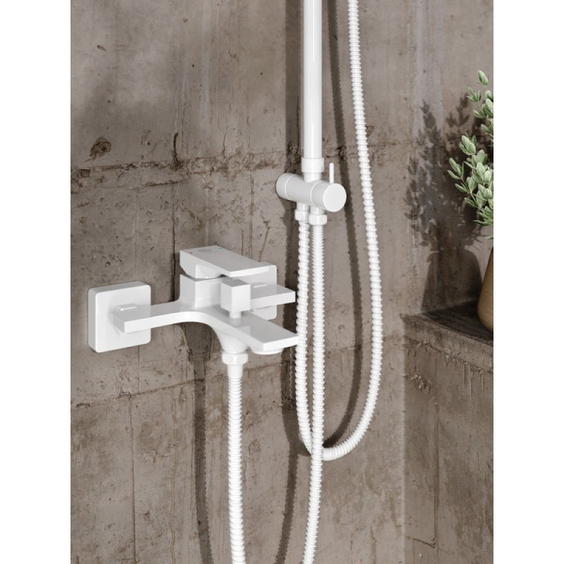 Душевая система Orange Lutz M04-944w с фиксированным изливом, белый матовый