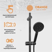 Душевая система Orange Karl с фиксированным изливом, черный матовый, M05-932b