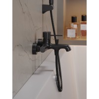 Душевая система Orange Karl M05-934b с фиксированным изливом, черный матовый