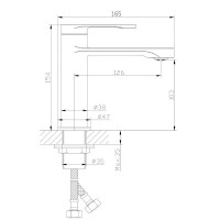 Смеситель Orange Vesper для раковины, черный матовый, M10-021b