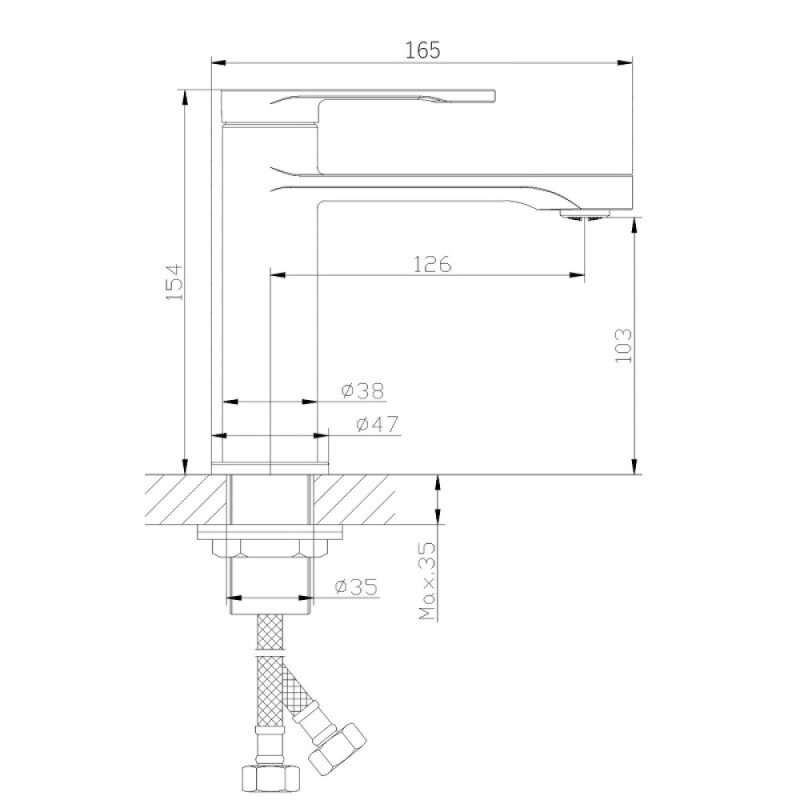 Смеситель Orange Vesper для раковины, черный матовый, M10-021b