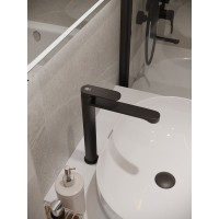 Смеситель Orange Vesper для раковины, высокий, черный матовый, M10-121b