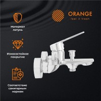 Смеситель Orange Flat M12-100cr для ванны и душа, хром