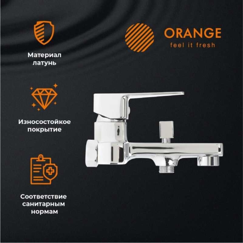 Смеситель Orange Plito для ванны и душа, хром, M16-100cr