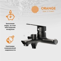 Смеситель Orange Aristo M19-300B для ванны и душа, черный матовый