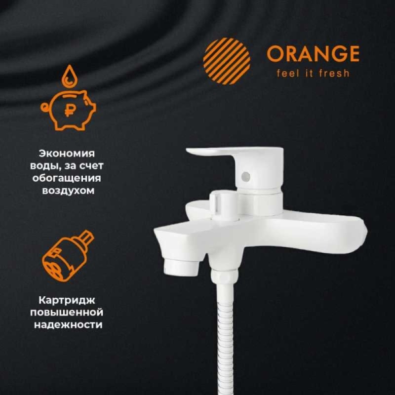 Смеситель Orange Aristo M19-300W для ванны и душа, белый