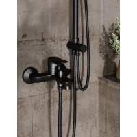 Душевая система Orange Aristo M19-932b с фиксированным изливом, черный матовый