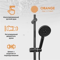 Душевая система Orange Aristo M19-932b с фиксированным изливом, черный матовый
