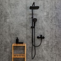 Душевая система Orange Aristo с фиксированным изливом, черный матовый, M19-944b