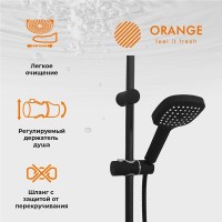 Душевая система Orange Aristo с фиксированным изливом, черный матовый, M19-944b