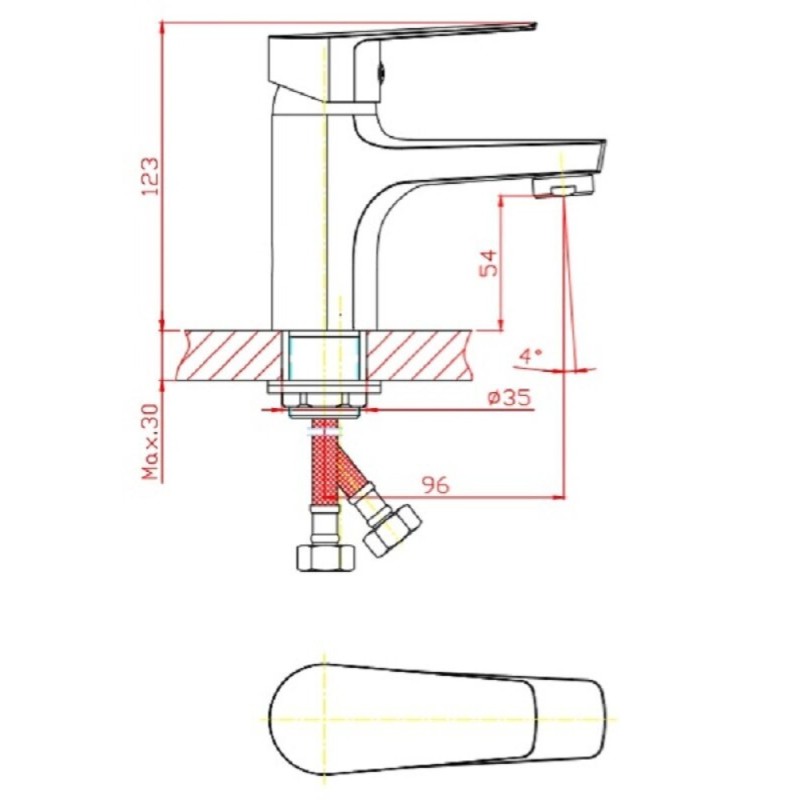 Смеситель Orange Loop M26-021BR для раковины, бронза