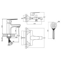 Комплект смесителей Orange Loop M26-311gd, золото глянцевое