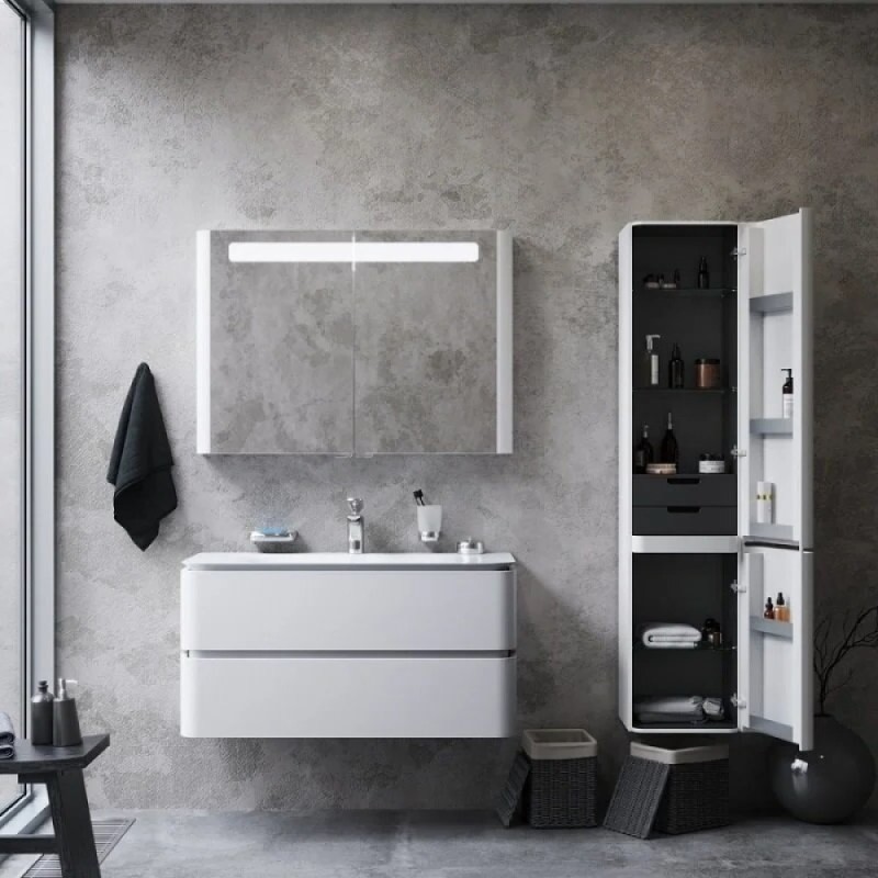 Пенал Am.Pm Sensation M30CHR0406WG, подвесной, правый, белый глянцевый