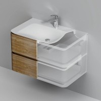 Тумба под раковину Am.Pm Sensation 80 см, подвесная, цвет орех, M30FHX0802NF