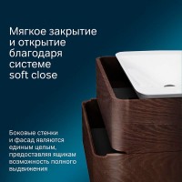 Тумба под раковину Am.Pm Sensation 80 см, подвесная, цвет табачный дуб, M30FHX0802TF