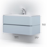 Тумба под раковину Am.Pm Sensation 100 см, подвесная, светло-голубая, M30FHX1002BG