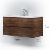 Тумба под раковину Am.Pm Sensation 100 см, подвесная, орех, M30FHX1002NF