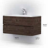 Тумба под раковину Am.Pm Sensation 100 см, подвесная, табачный дуб, M30FHX1002TF