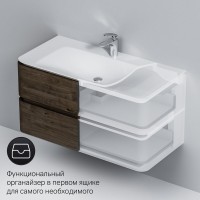 Тумба под раковину Am.Pm Sensation 100 см, подвесная, табачный дуб, M30FHX1002TF