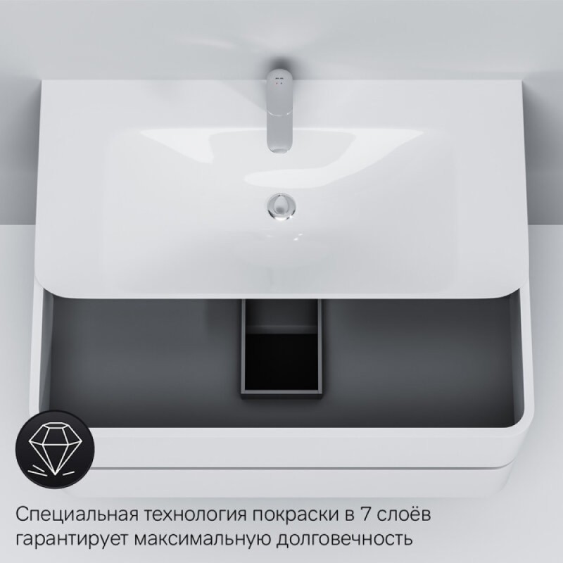 Тумба под раковину Am.Pm Sensation 100 см, подвесная, белый глянец, M30FHX1002WG