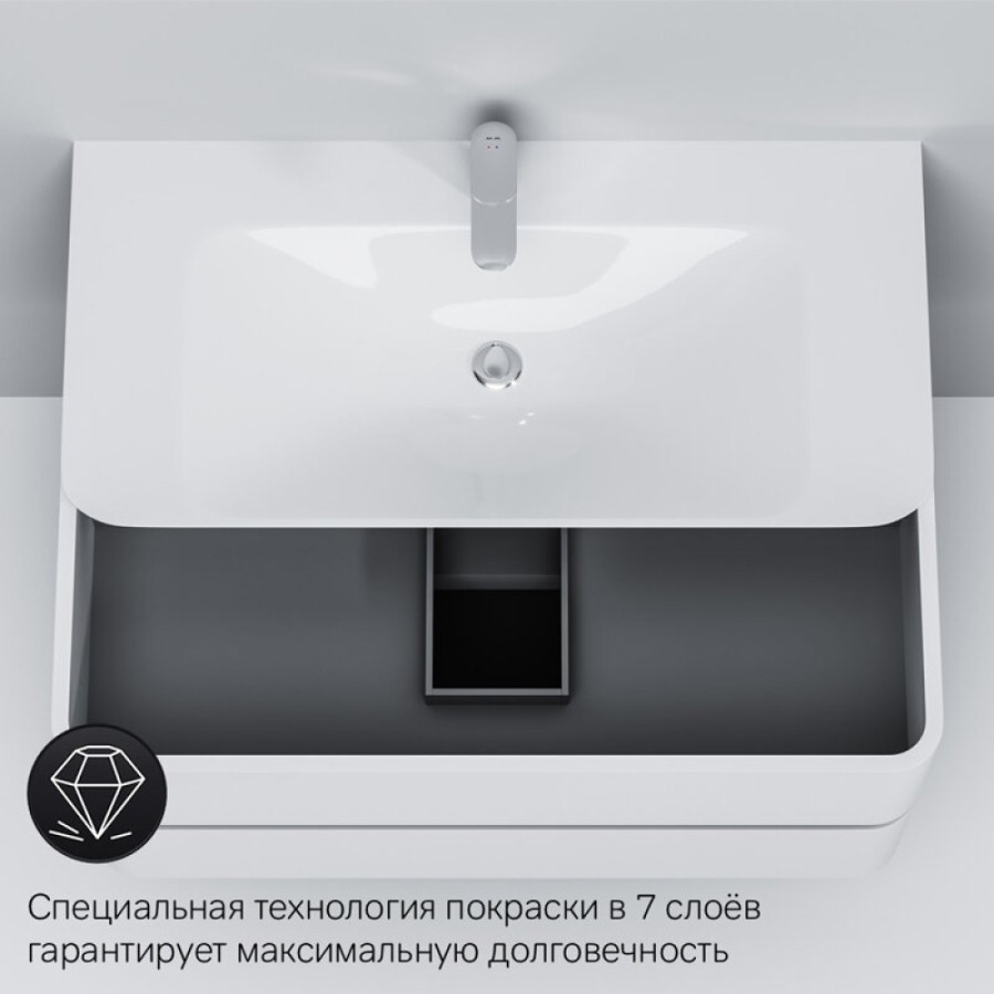 Тумба под раковину Am.Pm Sensation 100 см, подвесная, белый глянец, M30FHX1002WG