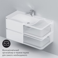 Тумба под раковину Am.Pm Sensation 100 см, подвесная, белый глянец, M30FHX1002WG