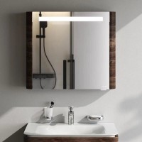 Зеркальный шкаф Am.Pm Sensation M30MCL0801NF, цвет - орех, с подсветкой, левый, 80 см