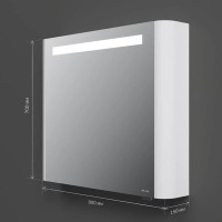 Зеркальный шкаф Am.Pm Sensation M30MCL0801WG, цвет - белый глянец, с подсветкой, левый, 80 см