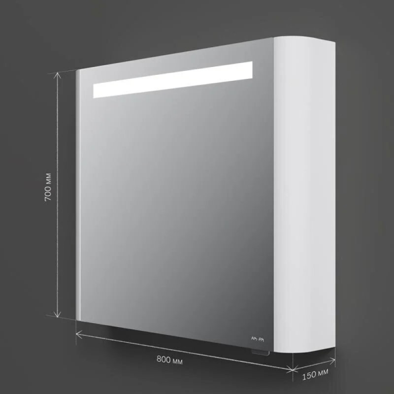 Зеркальный шкаф Am.Pm Sensation M30MCL0801WG, цвет - белый глянец, с подсветкой, левый, 80 см
