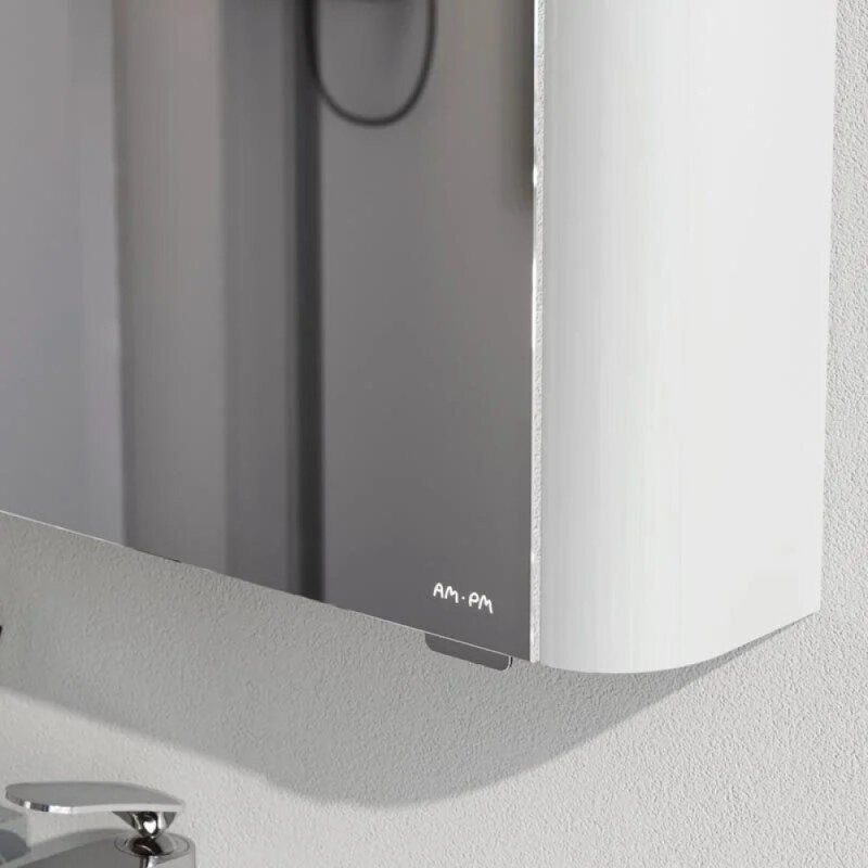 Зеркальный шкаф Am.Pm Sensation M30MCL0801WG, цвет - белый глянец, с подсветкой, левый, 80 см