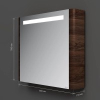 Зеркальный шкаф Am.Pm Sensation M30MCR0801NF, цвет - орех, с подсветкой, правый, 80 см