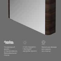 Зеркальный шкаф Am.Pm Sensation M30MCR0801NF, цвет - орех, с подсветкой, правый, 80 см