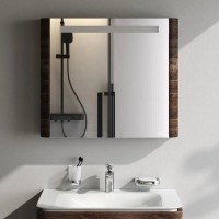 Зеркальный шкаф Am.Pm Sensation M30MCR0801NF, цвет - орех, с подсветкой, правый, 80 см