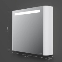 Зеркальный шкаф Am.Pm Sensation M30MCR0801WG, цвет - белый глянец, с подсветкой, правый, 80 см