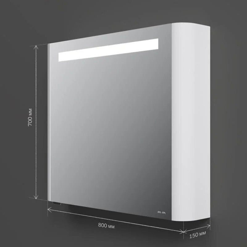 Зеркальный шкаф Am.Pm Sensation M30MCR0801WG, цвет - белый глянец, с подсветкой, правый, 80 см
