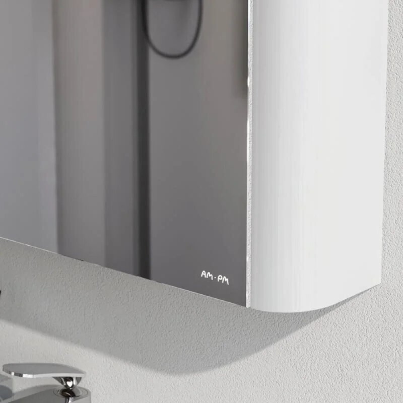 Зеркальный шкаф Am.Pm Sensation M30MCR0801WG, цвет - белый глянец, с подсветкой, правый, 80 см