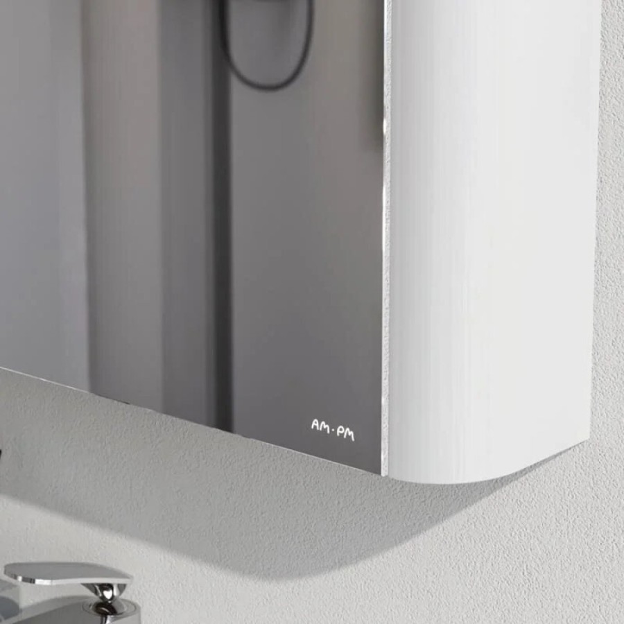 Зеркальный шкаф Am.Pm Sensation M30MCR0801WG, цвет - белый глянец, с подсветкой, правый, 80 см