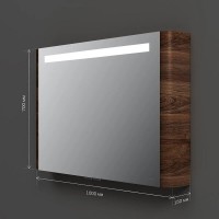 Зеркальный шкаф Am.Pm Sensation M30MCX1001NF, цвет - орех, с подсветкой, 100 см