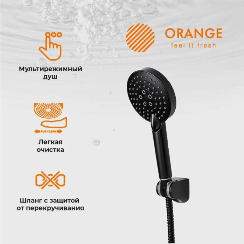 Смеситель Orange Mia для душа, черный матовый, M34-320B