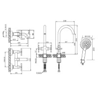 Комплект смесителей Orange Mia, черный матовый, M34-381b
